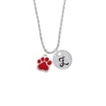thumbnail image 2 of Delight Jewelry Silvertone Large Red Paw Silvertone Script Initial Disc - Z - Charm Necklace, 20"+3", 2 of 4