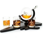 TWS Fighter Jet Wine & Whiskey Decanter Set with Glasses - F16, F15, F18, F22 by The Wine Savant