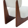 thumbnail image 5 of Leumius Set of 2 Modern Lounge Chair with Polyester Upholstery, Sturdy Wood Base With Walnut Finish, Minimalist and Stylish Accent Seating for Living Room Bedroom Office Beige+Walnut, 5 of 6