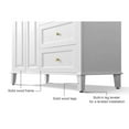 thumbnail image 5 of Ancerre Designs Hannah Left Basin Bathroom Vanity Set w/ Gold Hardware in White, 5 of 12