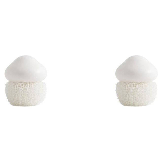 Wosthever Cepillo de limpieza de cocina Bola de alambre Mango de plástico Herramienta de Blanco Blanco 2Conjunto