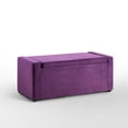 thumbnail image 4 of Inspired Home Christian Upholstered Shoe Storage Bench, Purple, 4 of 9