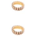 thumbnail image 4 of Transemion Bague Élastique Incrustations de Cristal à la Mode pour l'Alliage de Présence Élégant Est Doré 2 Rangées 2Set, 4 of 6