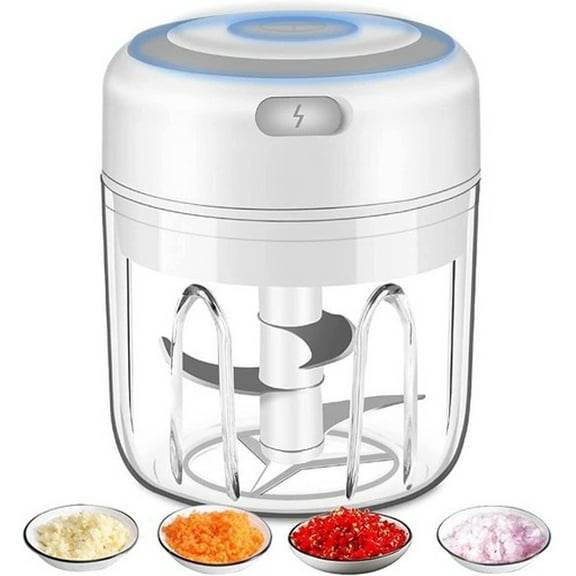 Electric Mini Garlic Chopper Powerful Wireless Meat Onion Grinder Mincer 250ml