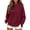 Z Wine, variant on Horkkom Mock Neck Sweatshirt Oversized Casual Pullover Tops Daily Solid Color Fall Winter Sweatshirts Side Slit XXL