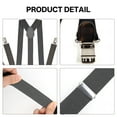 thumbnail image 5 of GASTROPOD Suspenders for Men Elastic Polyester Strap Adjustable Length Suspenders for Men Heavy Duty 3 Clips Pure Color Men's Suspenders 2.5x100cm,Light Gray, 5 of 7