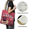 thumbnail image 3 of Strawberry bear Lotso Bolso de tela con estampado de lienzo para mujer, bolsa de compras reutilizable y estética, con cremallera interior, regalo para mujer, 35 × 40 cm., 3 of 6
