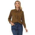 thumbnail image 1 of Camisa Vaquera Holgada Allegra K Clásica para Mujer Marrón S, 1 of 5