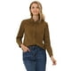 thumbnail image 1 of Camisa Vaquera Holgada Allegra K Clásica para Mujer Marrón S, 1 of 5