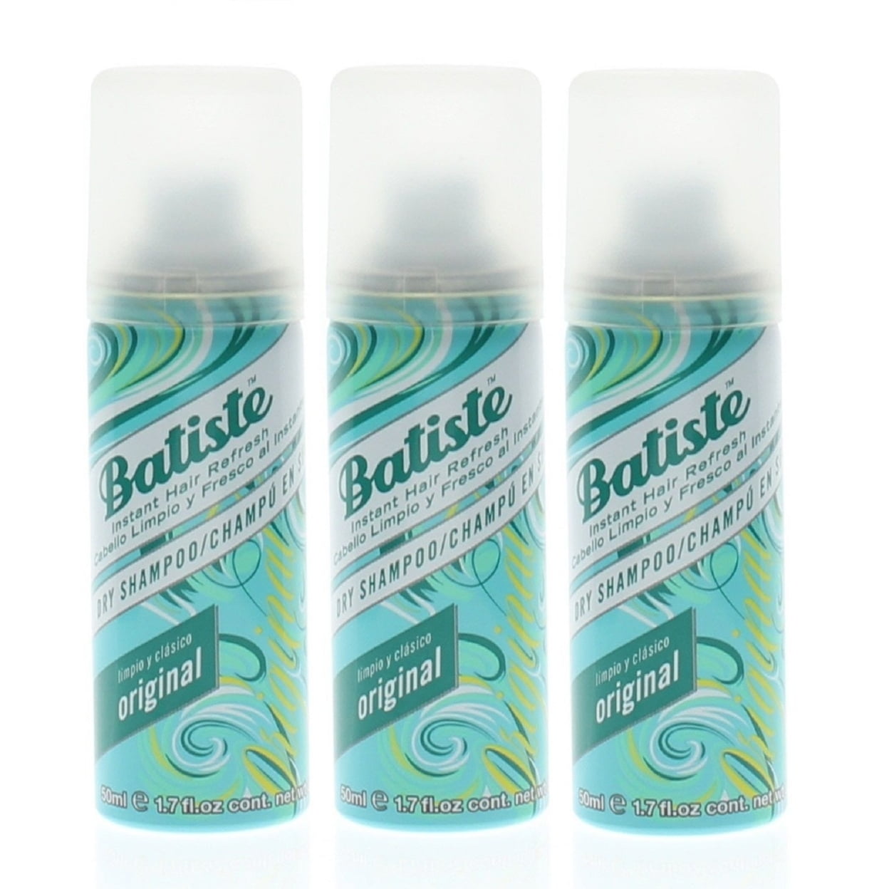 Batiste Instant Hair Refresh Dry Shampoo Original 1.7oz/50ml (3-Pack) -