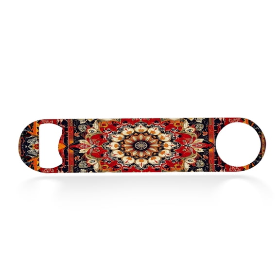 Flat Bottle Opener Heavy Duty Stainless Steel Bottle Opener Beer Flask Tools ​for Kitchen Bar Restaurant, 7 Inch - Intricate Patterns Resembling Flowers