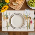 thumbnail image 4 of Colorful Diamond Placemats Set of 6, Modern Geometric Middle Century Beige Retro Placemats for Dining Table, Place Mats for Kitchen Tabletop, Waterproof Wipeable Dining Table Mats Set, 4 of 9