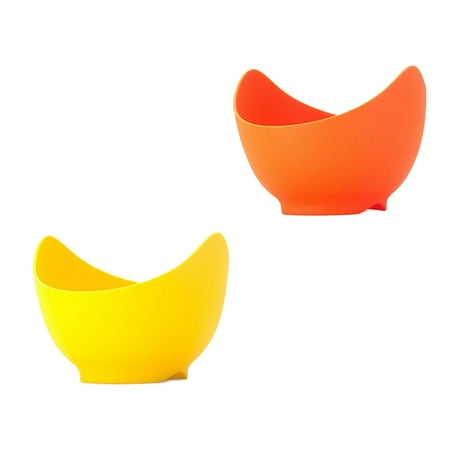 

Poached Egg Cooker Food Grade Non Stick Silicone Egg Poaching Cup for Microwave or Stovetop Kitchen Supply Yellow X1 Orange X1