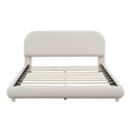 thumbnail image 4 of Lit Plateforme Grand Rembourré Beige - Design Courbé - Tissu en Molleton Teddy, 4 of 8