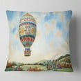 thumbnail image 2 of Designart Hot Air Balloon Illustration - Abstract Throw Pillow - 16x16, 2 of 5
