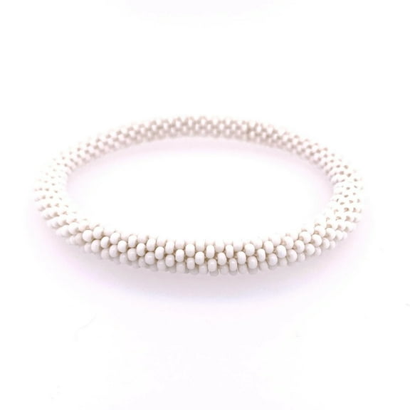 Solid White Seed Bead Bracelet
