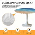 thumbnail image 2 of Elastic Fitted Round Tablecloth, Blue Ombre Coastal Waterproof Stretch Table Cover for 55"-60" Tables, Summer Nautical Beach Ocean Seaside Washable Outdoor Tablecloths for Patio, Picnic, Camping, 2 of 9