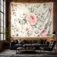 thumbnail image 6 of Pink Rose and Magnolia on Creamy Linen Texture Background, Romantic Watercolor for Flower Lovers, Floral Wall Art, Mother's Day Gift, Tapestry Wall Hanging for Bedroom and Living Room, 6 of 7
