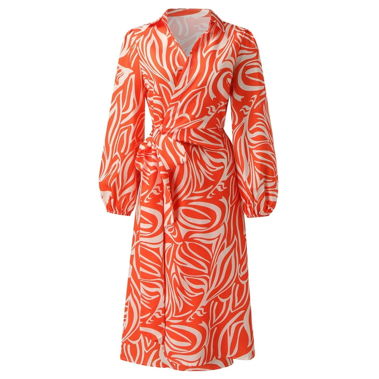 Elegant Floral Print Slit V Neck Printed Dresses Elegant Floral Print Slit V Neck Printed Dresses