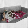 thumbnail image 6 of Wine Soft Flannel Fleece Throw Blanket, Vintage Sketchy Artwork Cheese Alcoholic Drink Fruit Abstract Design, Cozy Plush for Indoor and Outdoor Use, 70" x 90", Olive Green Hot Pink, by Ambesonne, 6 of 6