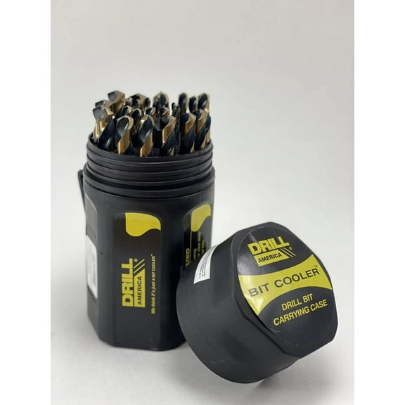 Drill America 29 Pc HSS Black & Gold 3 Flat Shank Drill Bit Set KFD29J-3F-PC