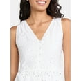 thumbnail image 3 of Time and Tru Women's Sleeveless Eyelet Dress, Sizes XS-XXXL, 3 of 4