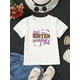 thumbnail image 1 of Girls' Summer Casual Knit T-Shirt with Cute Letter Print - Comfy, Stretchy Fabric, Round Neck, Short Sleeve Top, 1 of 6