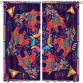thumbnail image 1 of Vintage Indian Curtains Tropical Abstract Elephant Geometric Element Pattern Printed Curtains Bedroom Living Room Decoration Blackout Curtains W63 * L63 Inch, 1 of 8