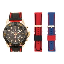 CHARLES RAYMOND Fashion Mens Watches Luxury Silicone Sport Watch Men Quartz Date Clock Waterproof Wristwatch Chronograph- With Two Extra Strap - Sports 9739 Set (Sports 9739 Gld Blk Set)