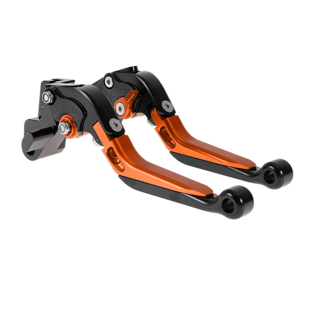 Palancas de freno y embrague cortas y largas para Kawasaki ER-5 2004-2005, palanca de manillar de motocicleta ajustable, aleación de aluminio, cabeza negra, mango naranja
