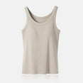 thumbnail image 2 of Fanxing Beige Cotton Shelf Bra Camisole Tops for Women Plus Size Tank Top L Summer Going Out Tops Basic Cami Shirt S-5XL, 2 of 5