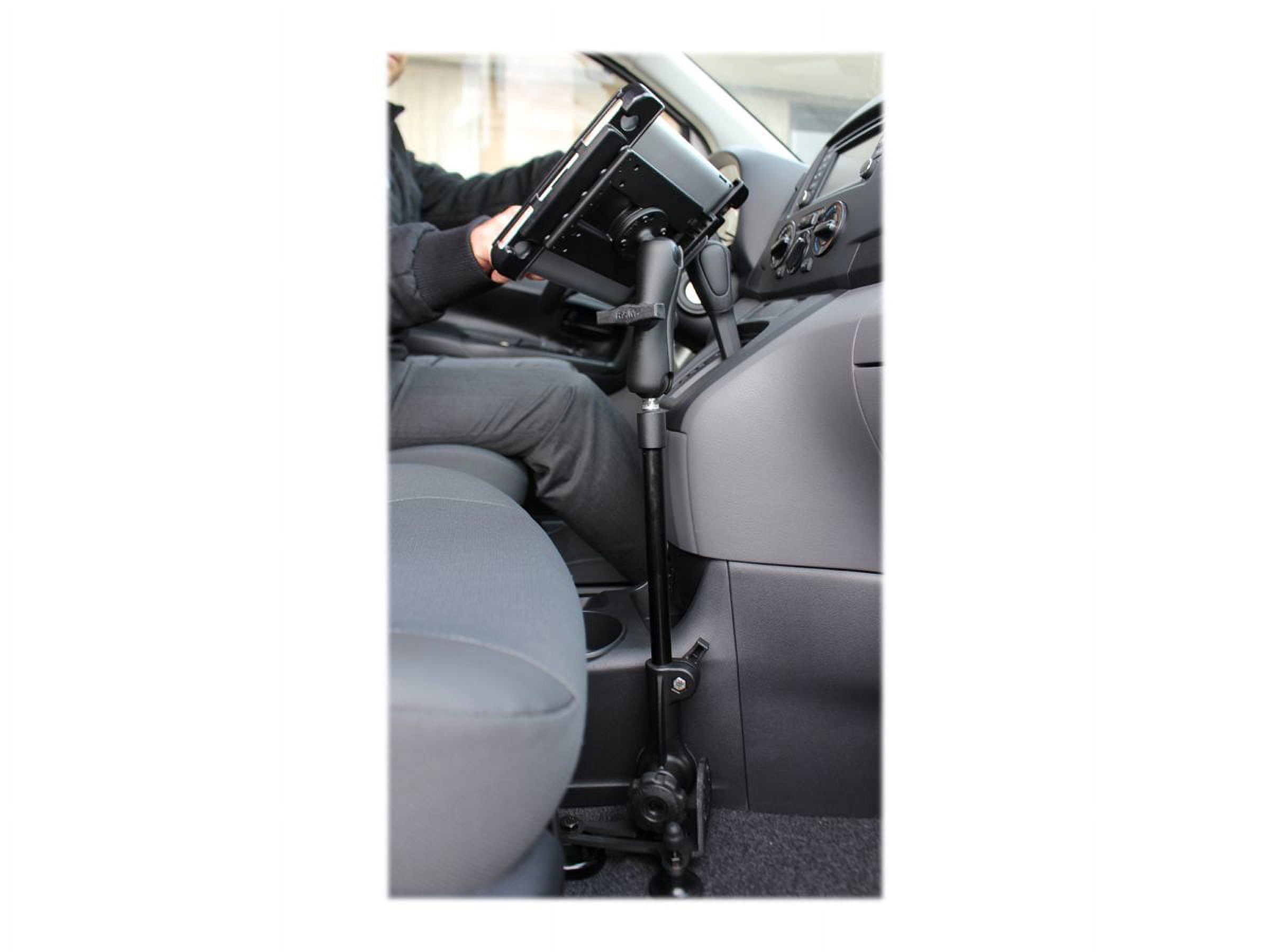 RAM-316-HD-18-202U_RAM Universal No-DrillÃâ? RAM POD HD Vehicle Mount with 18" LONG Length Pole, Double Socket Arm & 2.5" Round Base AMPs Hole Pattern