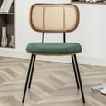 thumbnail image 4 of FOWEOAIU Modern Dining Chairs,Fabric Upholstered Side Chairs With Cane Back, Green (Set Of 2), 4 of 9
