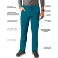 thumbnail image 3 of Adar Addition Scrubs for Men - Slim Leg Cargo Drawstring Scrub Pants - A6106 - Caribbean Blue - XL, 3 of 8