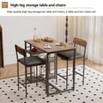thumbnail image 3 of Kojooin Rustic Brown Dining Table and Chairs Set, Counter Height Bar Table with Upholstered Seats for Apartment or Dining Room, 3 of 8