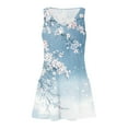 thumbnail image 4 of GaThRRgYP Women's Floral Sundress for Beach Holiday,Women's Casual with Pockets Summer Floral Print Dress V-Neck Mini Dresses Blue XL, 4 of 7