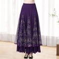 thumbnail image 1 of Falda de Baile de Salón para Mujer, Falda Española, Ropa, Vestido de Fiesta, Falda de Danza Del Vientre, Vestido de Tango, Falda Larga Oscilante, Disf Talla XL Morado, 1 of 8