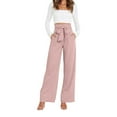 thumbnail image 2 of Zylarhe Women's Pants Women's Casual Lace Pajama Pants Spring Fashion Home Comfortable Wear Soft Breathable Stretchy Elastic Waist Lightweight Versatile, 2 of 5