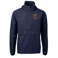 thumbnail image 2 of Men's-Cutter & Buck  Navy Real Salt Lake Charter Eco Recycled Anorak Hooded Half-Zip Jacket, 2 of 3