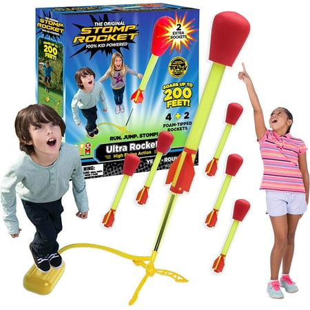 Stomp Rocket® Original Ultra Rocket Launcher for Kids, Soars 200 Ft, 6 Foam Tipped Rockets and Adjustable Launcher, Gift for Boys and Girls Ages 5 and up