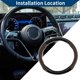thumbnail image 3 of Cubierta de volante de cuero artificial PU Unique Bargains ABS Protector de volante de automóvil 14.96" Negro Marrón oscuro patrón de fibra de carbono, 3 of 6