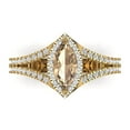 thumbnail image 2 of 1.2ct marquise cut yellow moissanite 18k yellow gold halo Bridal Wedding Engagement Promise Anniversary Ring for Women size 8, 2 of 7