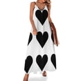 thumbnail image 1 of Nuevo vestido sin mangas grande con corazones de amor en blanco y negro, ropa de mujer, vestido de noche, 1 of 7