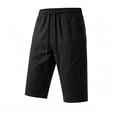thumbnail image 2 of Ceisia Men's Casual Cargo Shorts Elastic Waist Drawstring With Multi Pockets Quick Dry Solid Color Work Shorts Black XXXXL Gift, 2 of 5