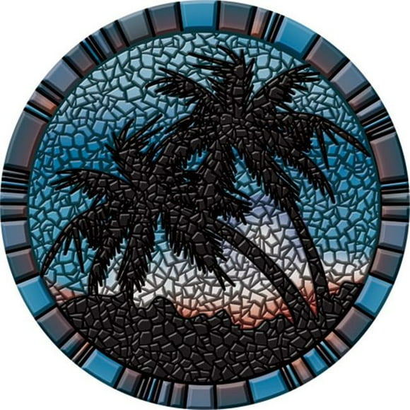 Palm Trees Poolsaic -blue- 59 inches