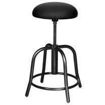 Hampden Furnishings Vince Collection Fabric Padded Swivel Art Stool, Black/Black, 19"-25"