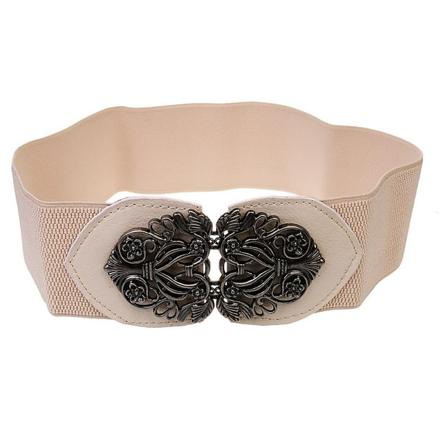 Moda Hebilla Elástica Elástica Ajustable Retro Flor - Beige Estilo 3 / Beige