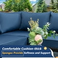 thumbnail image 2 of Walsunny 7 Pieces Patio Outdoor Furniture Sets,All-Weather Rattan Sectional Sofa with Tea Table&Washable Couch Cushions Aegean Blue, 2 of 8