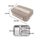 thumbnail image 2 of 1000ml Stainless Steel Lunch Box Lightweight Portable Brown, 2 of 5