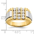 thumbnail image 2 of Auriga Fine Jewelry 14K Two-Tone Gold Men's Polished and Textured 1 Carat Diamond Cluster Ring, 2 of 5